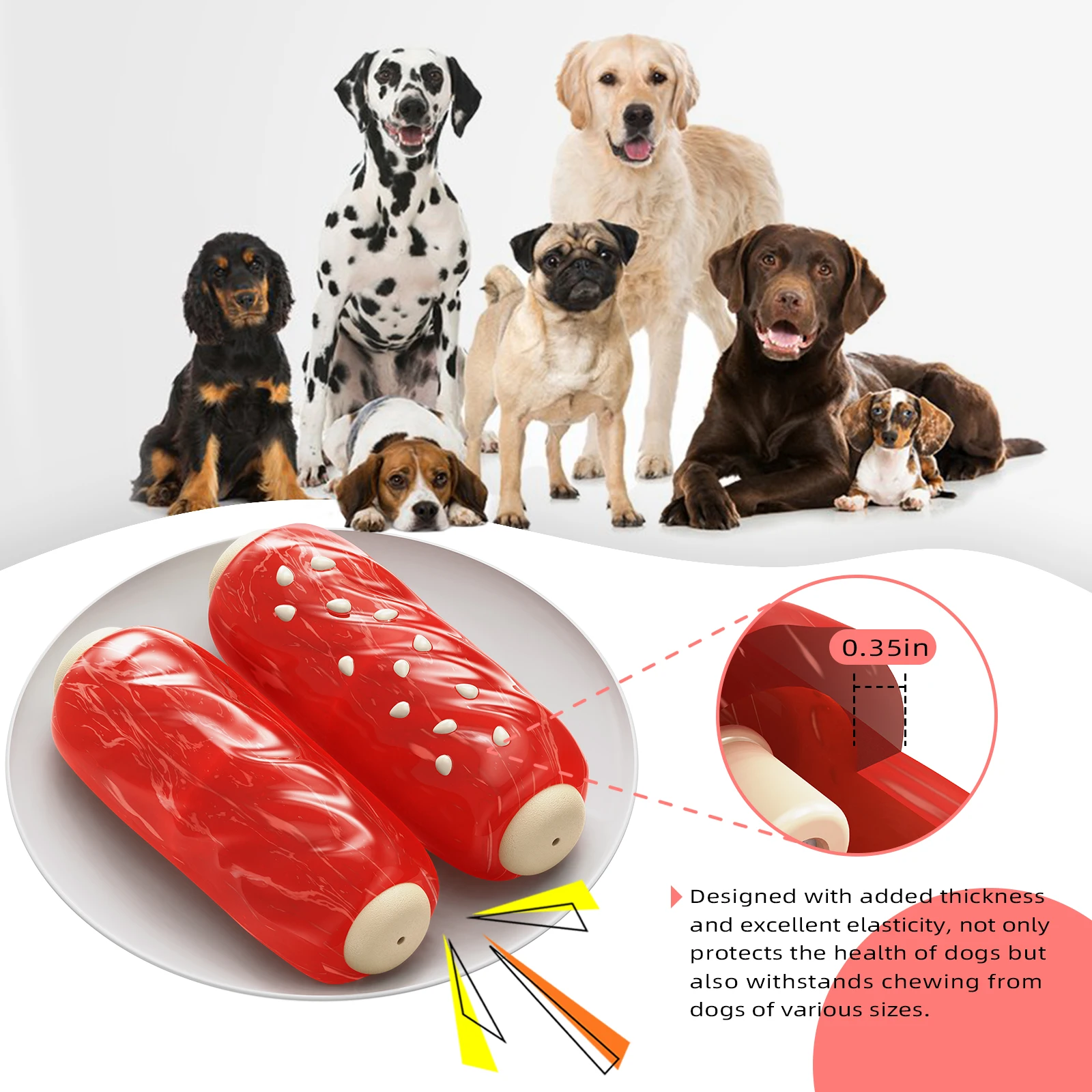 Factory Wholesale New Design Pet Teething Sound Relief Toys Gnawing Interactive Toys Bones Dog Toys