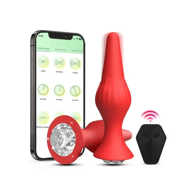Low MOQ Special masturbation Anal Plug silica gel ABS Rose anal plug APP controllable for woman