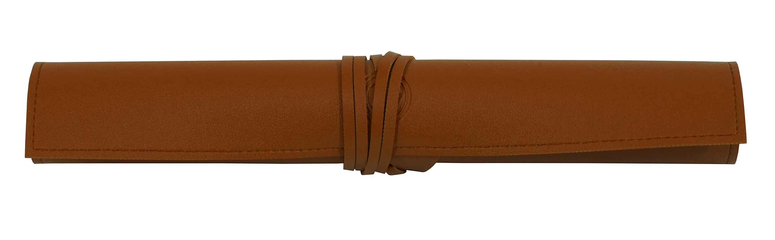 Sonny Custom 15 Inch Brown Leather Roll Up Travel Backgammon Set