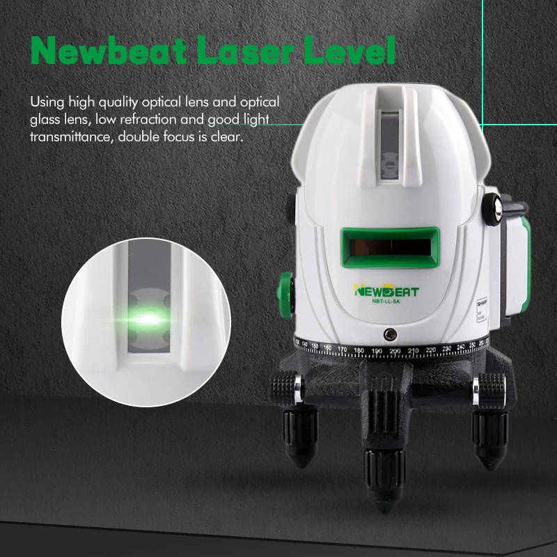 Industrial 5-Line Green Beam Self-Leveling 360 Rotary Laser Detector Battery Operated Laser Levels