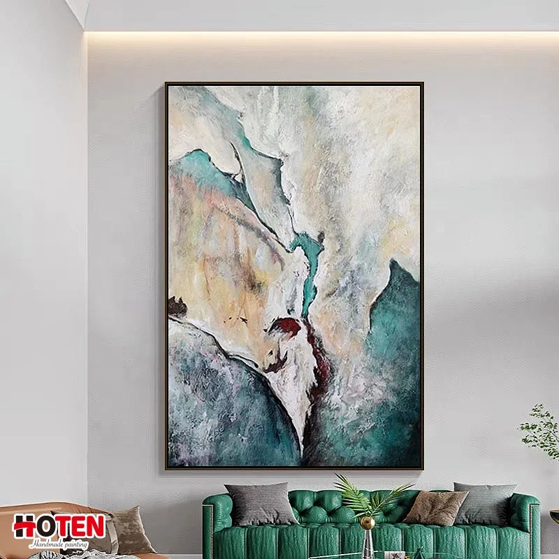 New product modern minimalist living room vertical abstract decorative painting large customized size handmade painting