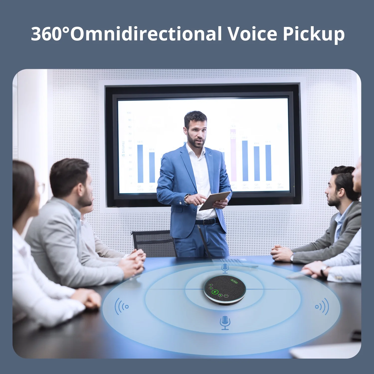 Speakerphone Microphones Enhanced Voice Pickup BT Desktop home office conference speaker