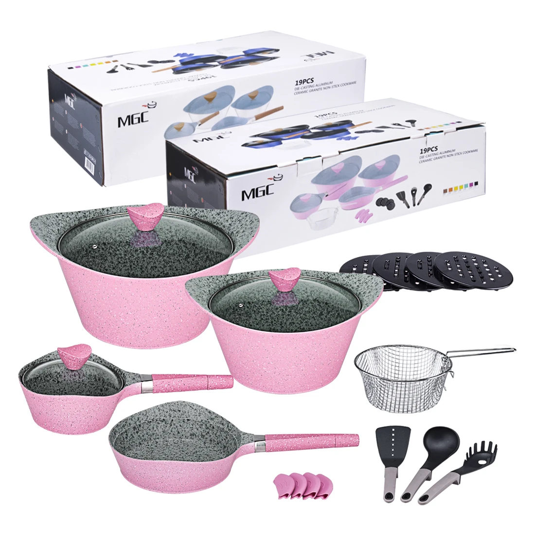 MGC 2023 Aluminium Saucepan Cooking Pot Set Non-stick Ccookware Sets For Induction