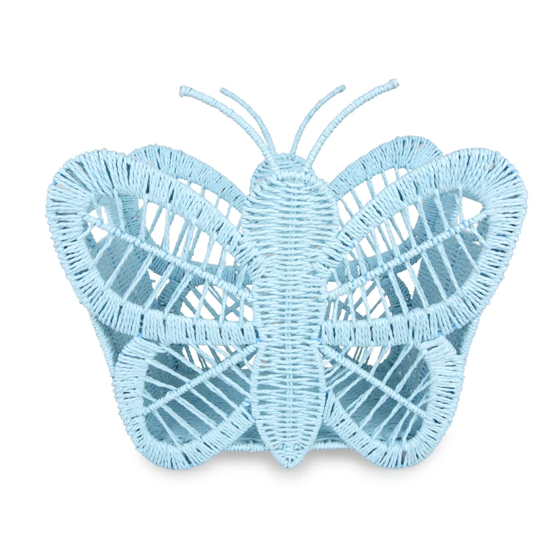 blue Paper rope woven storage basket butterfly shape storage basket party decorations creative gift decorative storage container