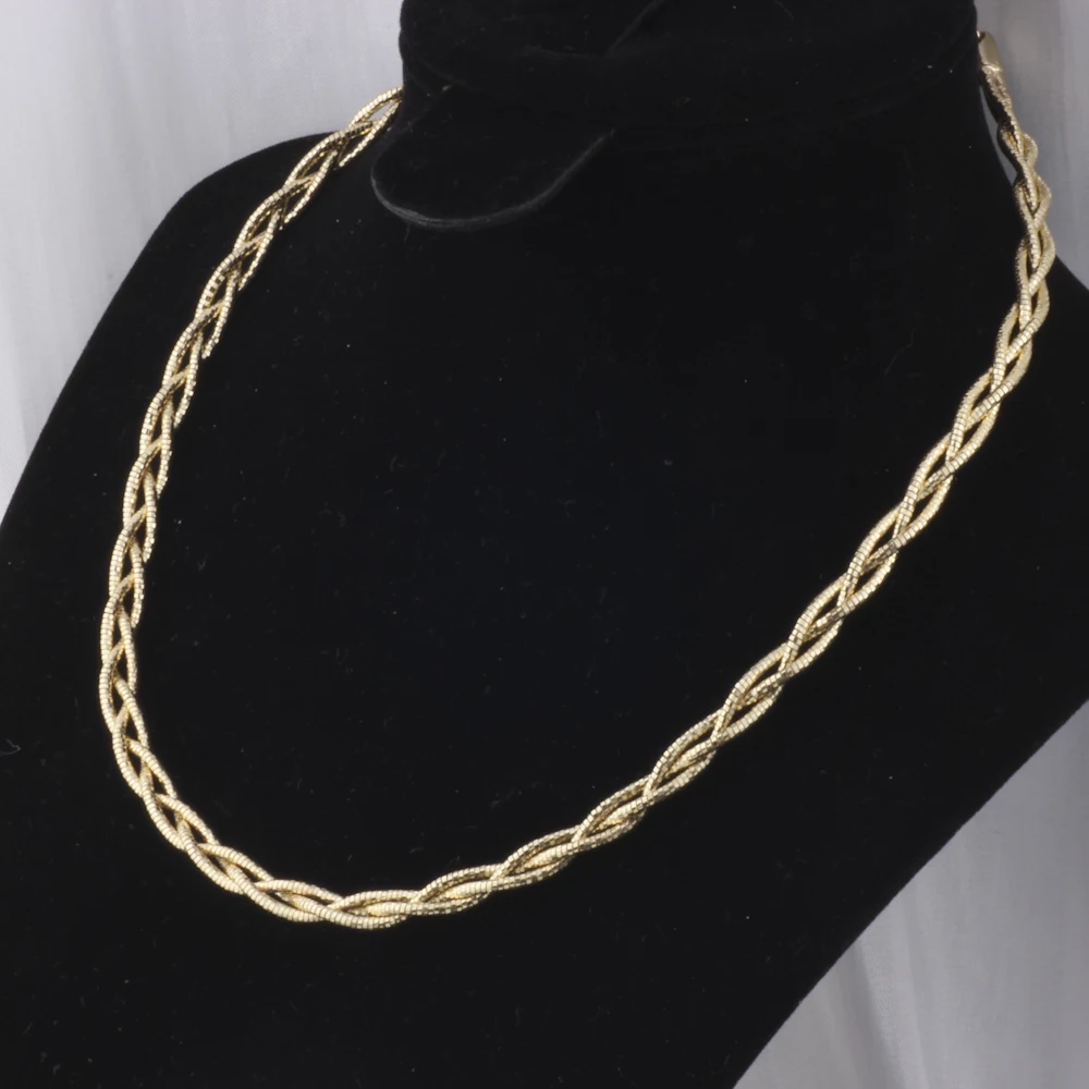 Raw Brass Fashion Chain Choker Necklace Jewelry Sets Brass Chain Twist Collar  Necklace For Women Wholesale Wedding Gifts