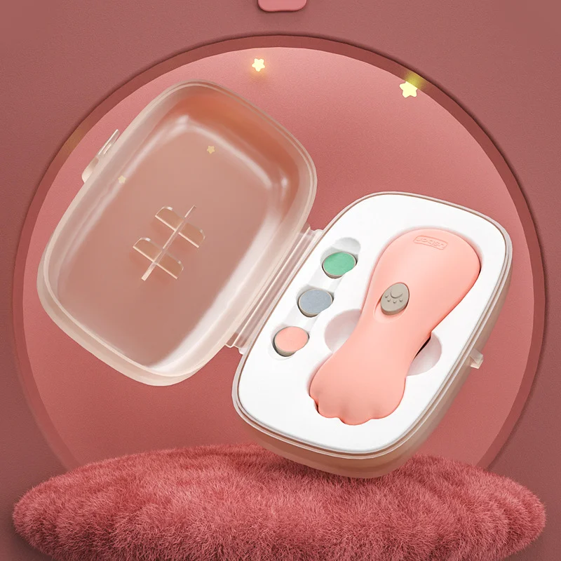 New Safe Electric Baby Infant Nail Filer with Light Battery Operated Newborn Nails Care Trimmer for Baby Fingernail Nail Trimmer