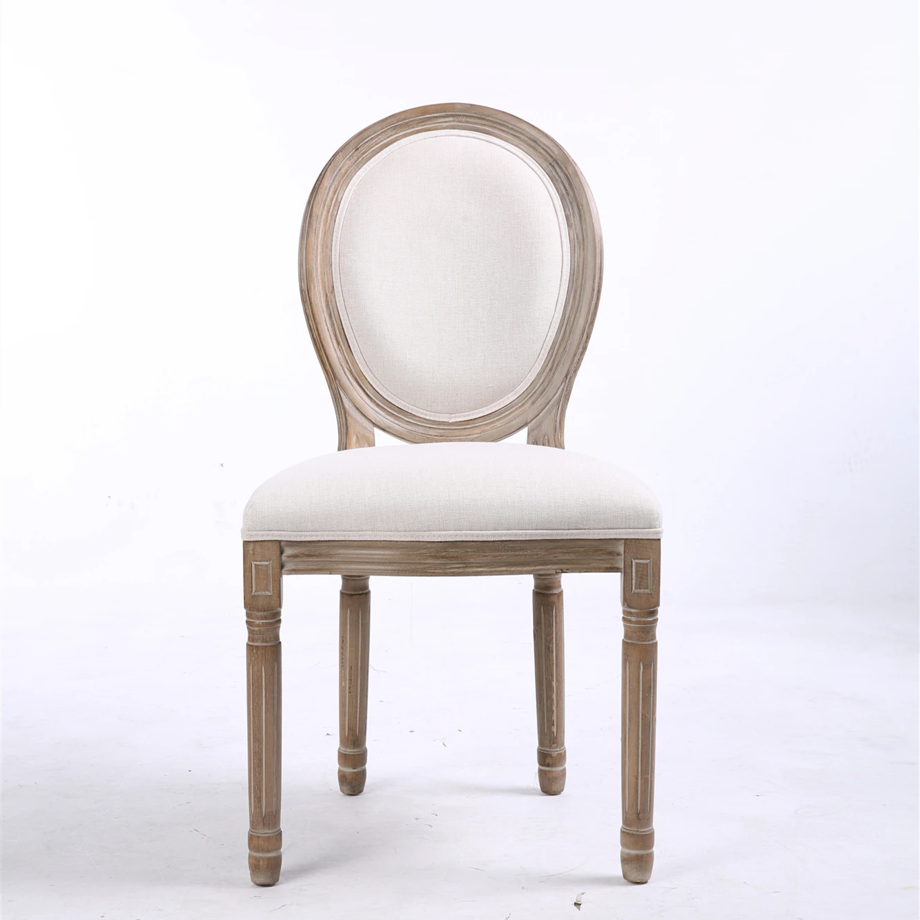 
2 PACK French Style Round Back Solid Wood Dining Chair Round Wood Chair 