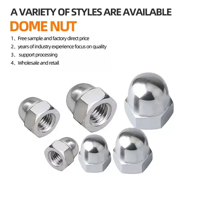 Wholesale Price M3-M42 DIN1587 Stainless Steel Hex Dome Cap Nut Hexagon Acorn Nuts