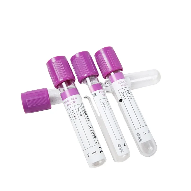 rollmed manufacturer purple top medical 2ml 3ml 5ml 10ml sample pet glass edta k2 k3 vacuum blood collection tubes