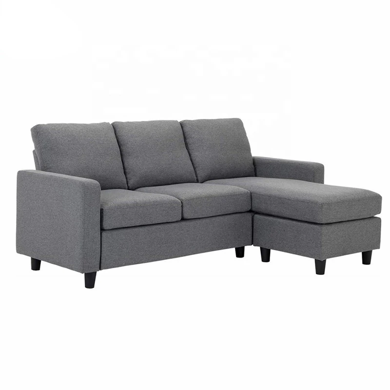 China 2024 Greey Fadric Living Room Furniture Sofa Modern Gray Fabric L Shape Design Corner Sofa For Home
