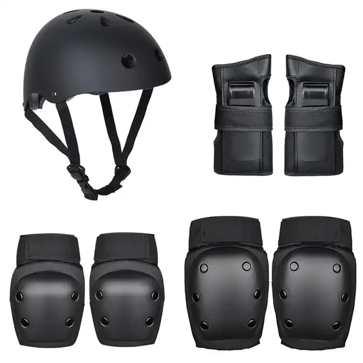 hot sale Adjustable Cycling Skiing Scooter Sports Protective Gear Set Knee Pads Armor and Elbow Pads Helmet for Kids for kids