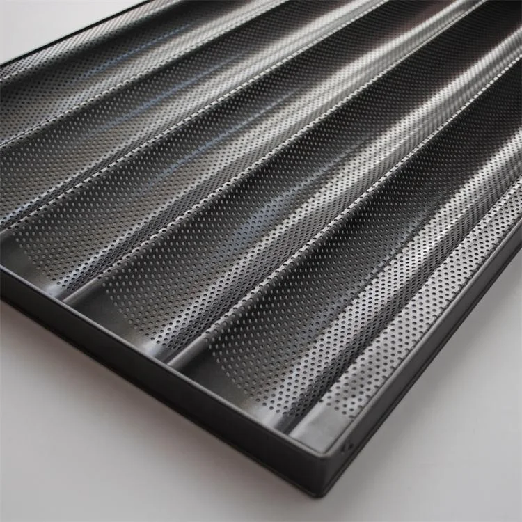 Rectangle 4 5 6 baguette tray Non stick french perforated baking trays oven bakery baguette pan