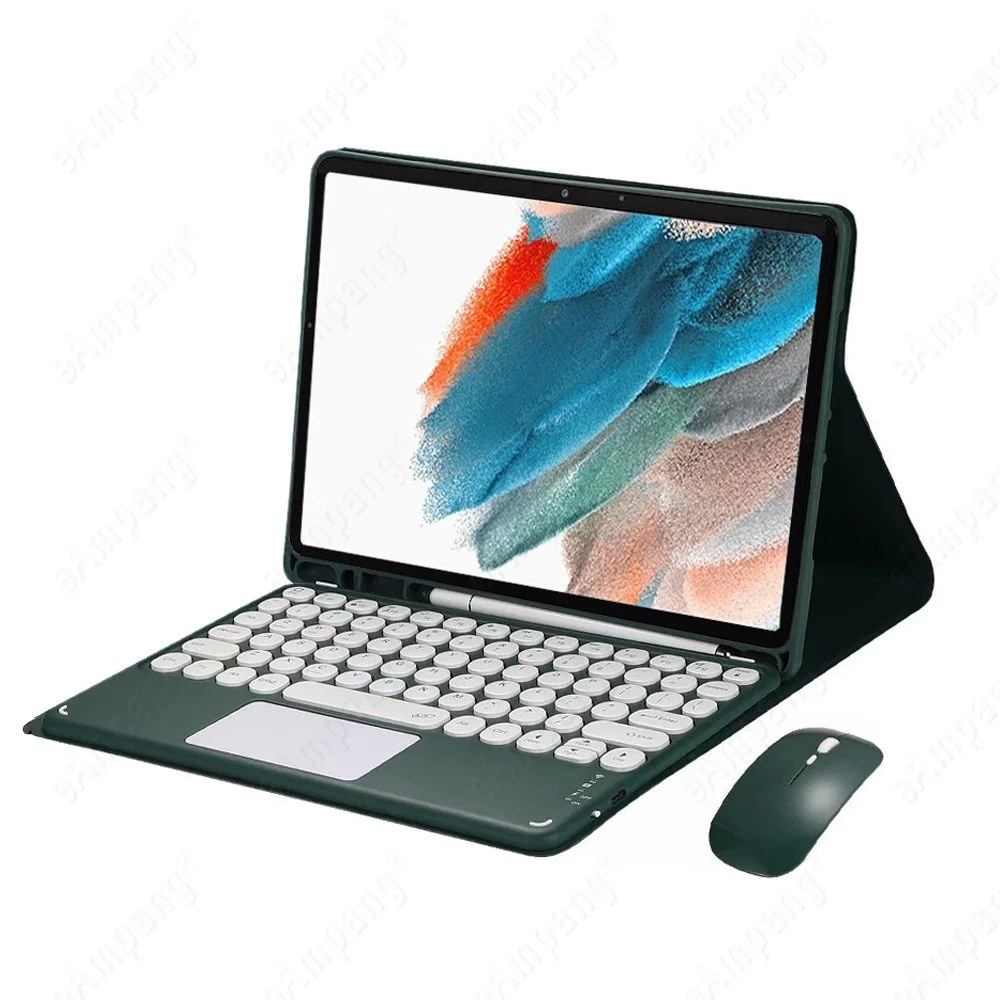Touchpad Russian Spanish Arabic Portuguese German Keyboard Case with Keyboard For Samsung Tab A8 2021 Case Keyboard