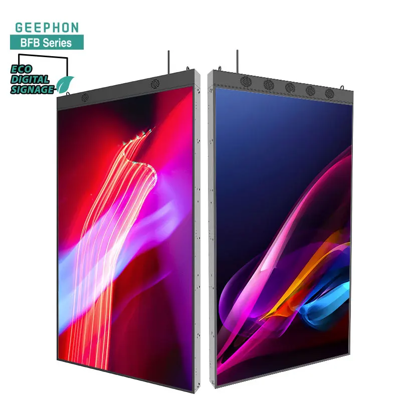Hanging Double Side High Brightness Retail Window Advertising Screen Ultra Slim window facing display Digital signage