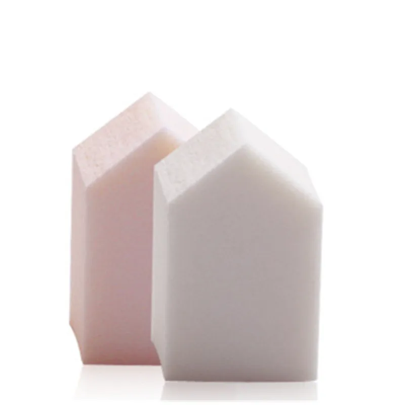 2022 Trends Travel Easy Carry Small Cosmetic Blending House Shape Puff Wedge Makeup Sponge Free Latex House Shape Powder Puff