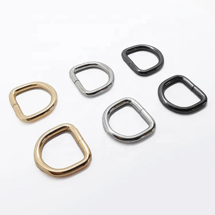 Custom metal d-ring slider removable adjustable strap hook lock buckle closure fasten hardware for bag belt pet dog strap