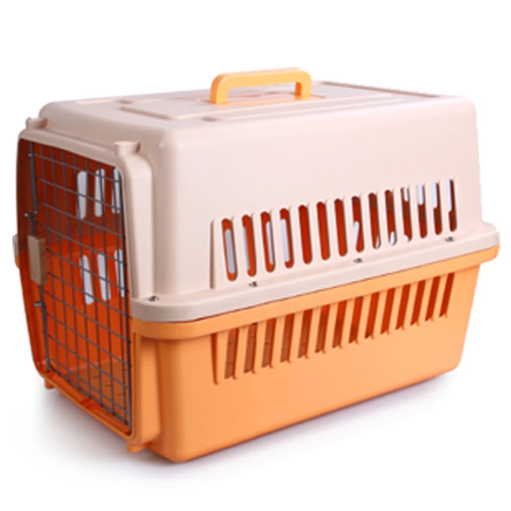 High quality Travel cat dog pet flight case folding portable pet travel carrier cat plastic cage