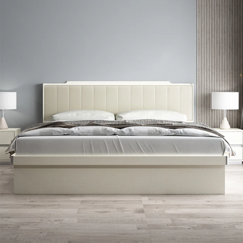 Light Luxury Air Pressure Storage Bed High Box Storage Bed Modern Simple 1.5 M 1.8 M Side Opening Master Bedroom Double Bed