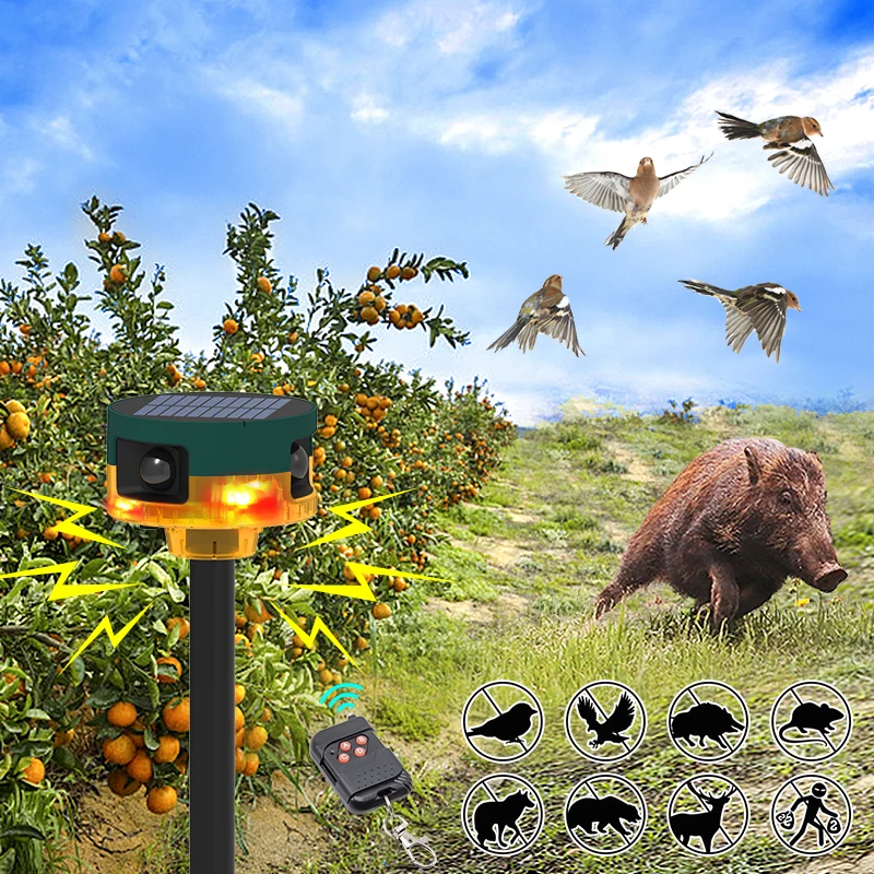 dog bark deterrent device sound animal ultrasonic rechargeable beast repellent farm solar wild animal bird cat dog repeller