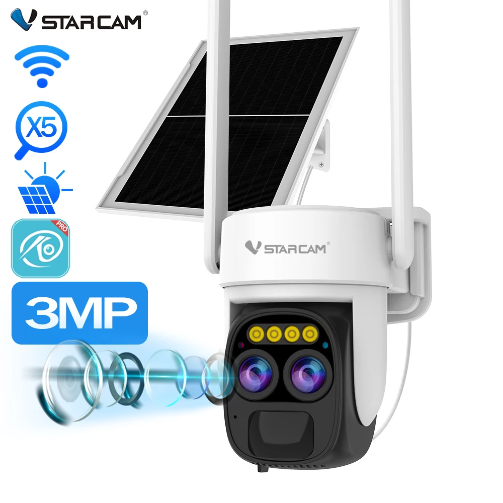 Smart home AI human detection Wifi Network Camera IP CCTV Speed Dome PTZ camera  outdoor Network Solar Battery dual lens Camera