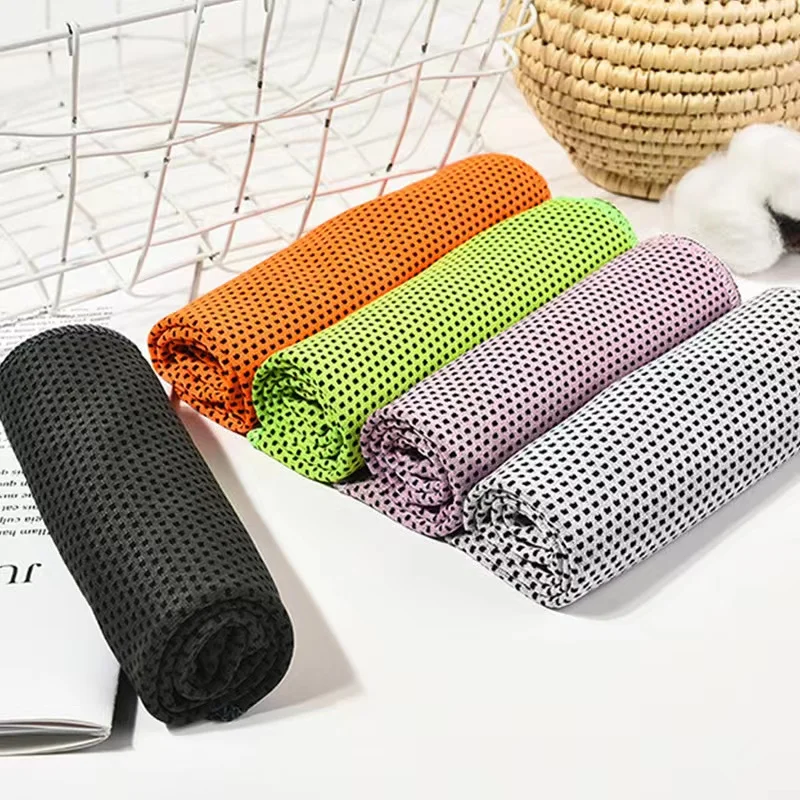 Hot sale lightweight gym used logo custom printed pva microfiber instant ice cooling sports towel