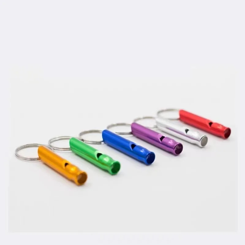 Outdoor Survival Emergency Mini Size Whistles Team Gifts Metal Multifunction Colorful Whistle Pendant Keychain Keyring