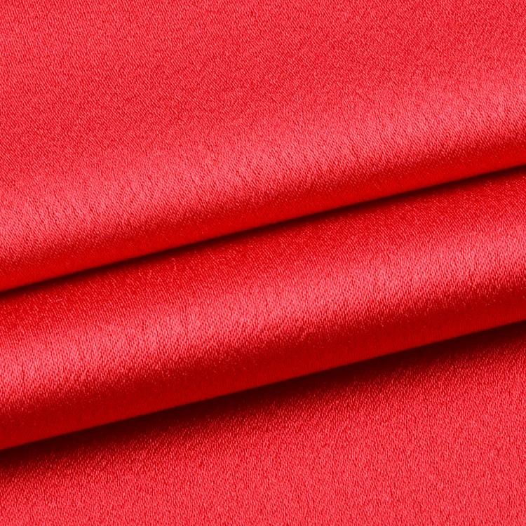 High quality 50d 75d polyester fabric 100% polyester multiple colors red color crepe satin fabric for bride clothes