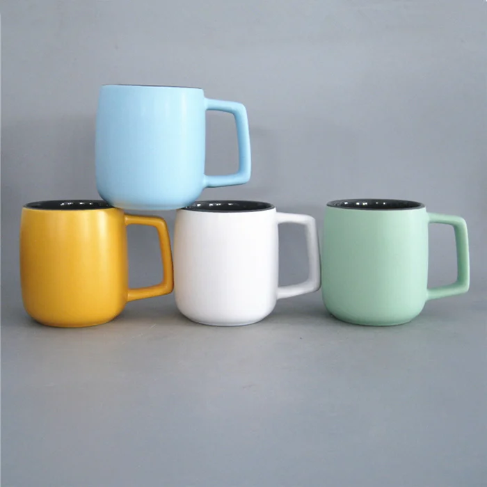 Wholesale Coffee Mugs Custom Inner Color Ceramic Mug With Square Handle