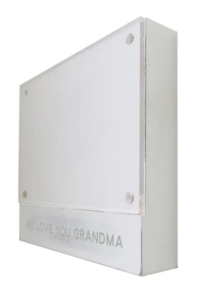 4 x 6 Inch White Wood Block Sentiment Acrylic Picture Frame Magnetic Photo Frame