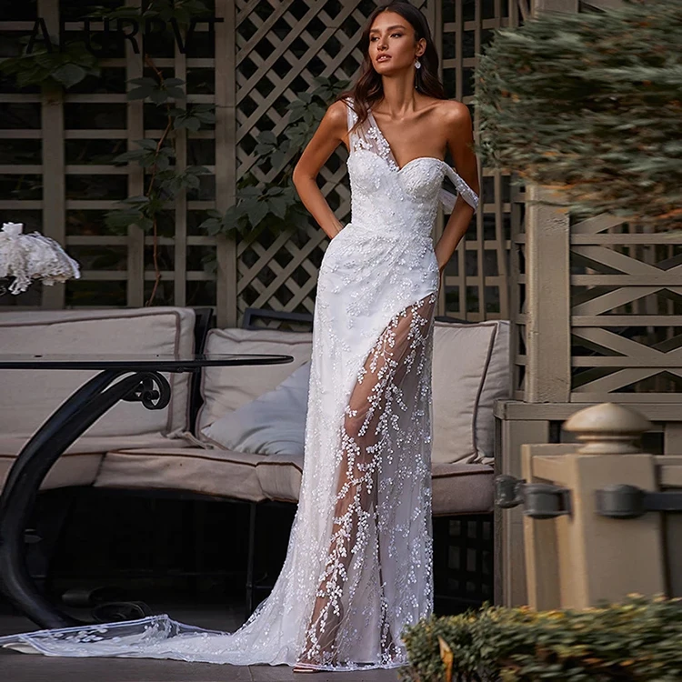 Sleeveless Wedding Gown Bride Dress Vestido De Noiva Mode 2021 Robe De Mariage White Backless Lace Wedding Dress
