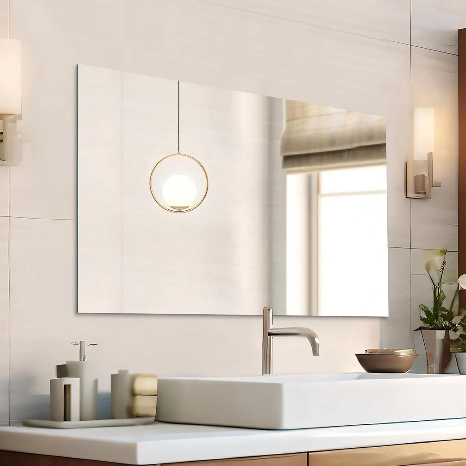 Promotional Portable Custom Make Up Cosmetic Compact Mirror Hotel High Quality Full Shower Lighted Mirror Wall Hanging Mirrors