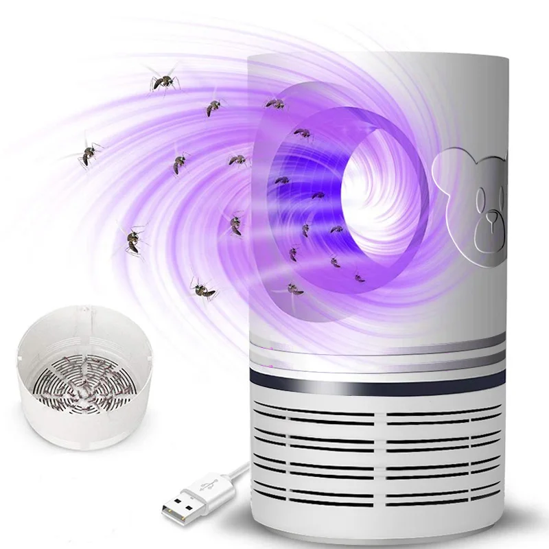 
360 Degree Electric Indoor Mosquito Killer Lamp Trap with USB Power Supply and Adapter, Suction Fan, Catcher bug Zapper 