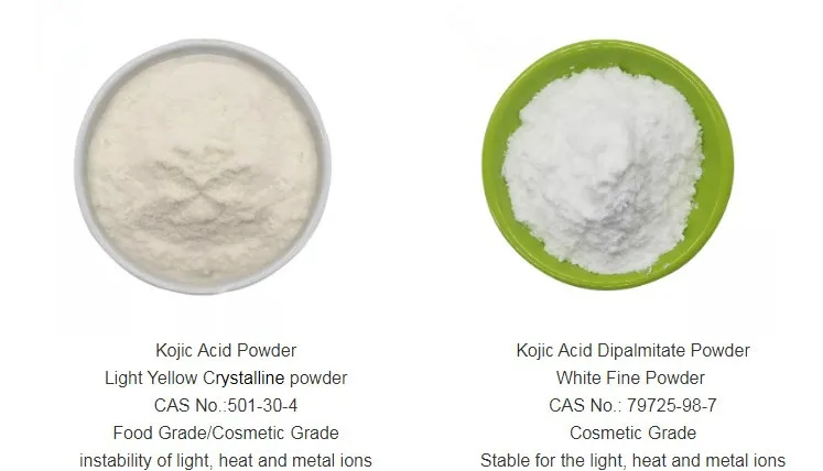 Natural Cosmetics Grade Skin Whitening Raw Materials 99% Kojic Acid Powder