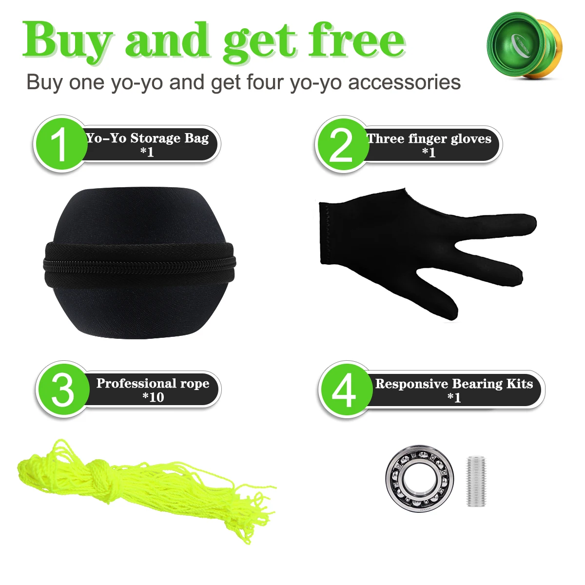 Professional Unresponsive Yoyo Aluminum Alloy Yo-Yo Ball Bearing for Kids Teenagers Adults Beginner Advanced Players