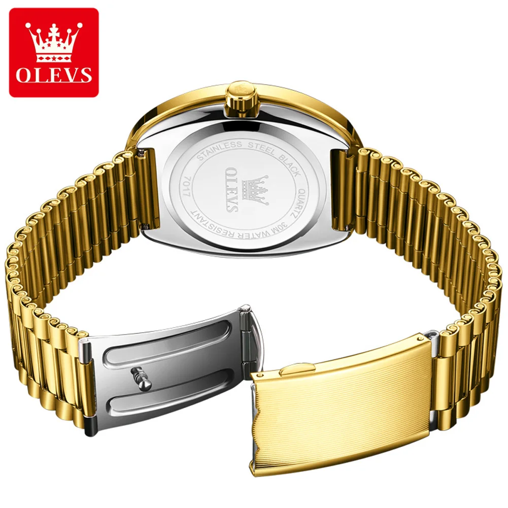 OLEVS 7017  fashion reloj couple watches set Luxury tungsten steel cheap quartz watches luminous watches for man and woman