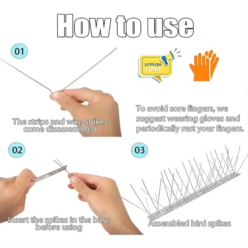 Qiao Liang Bird Catcher  Anti Pigeons and Small Pests Bird Repellent Spikes Bird thorns and anti climb fence spike