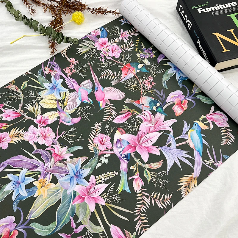 Stock Adhesive 3d Classic Pvc Vintage Flower Luxury Wallpaper Deep Embossed Wall Covering For Walls Home Decoration