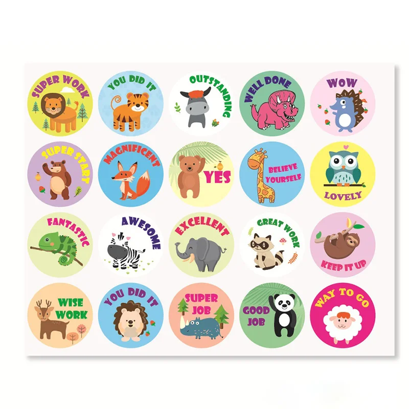 Custom Printing Logo Label Waterproof Die Cut Cartoon Sticker Kids Round Vinyl Self Adhesive Paper Anime Stickers