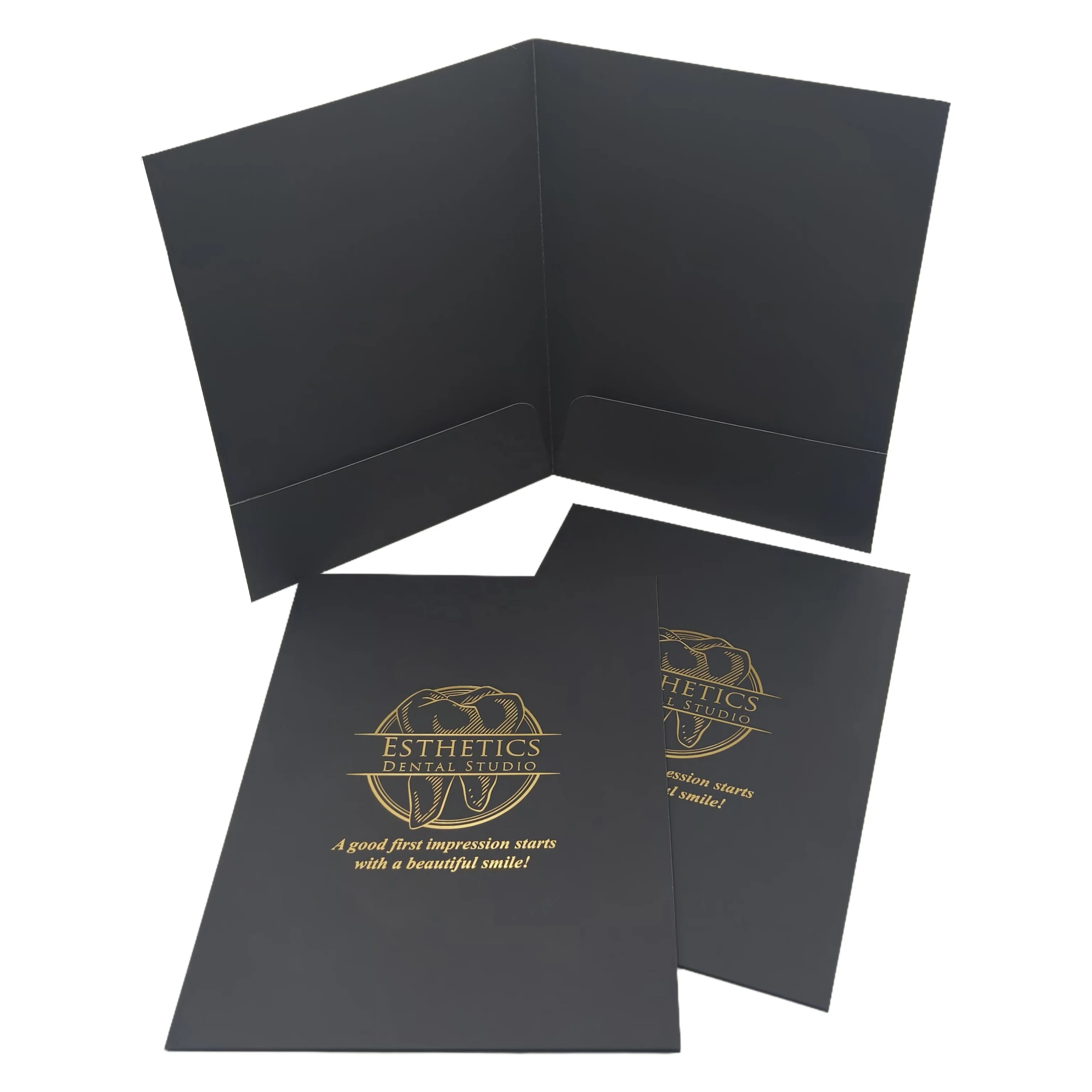 Custom 300g high quality presentation paper folder printing A4 file pockets folder