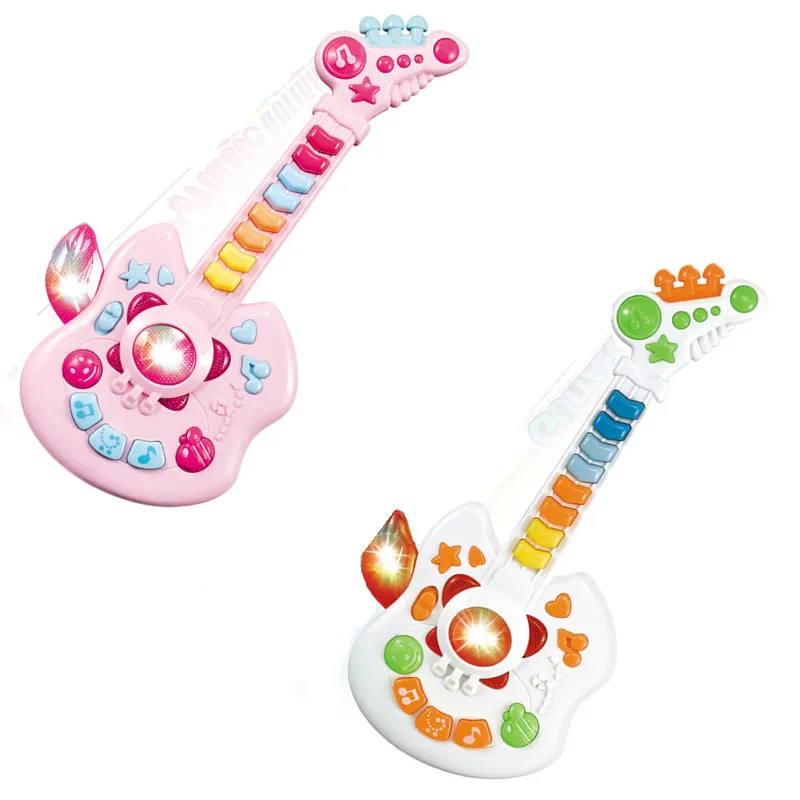 Hot sale musical electronic toy guitar kids keyboard musical instruments with light children music toys