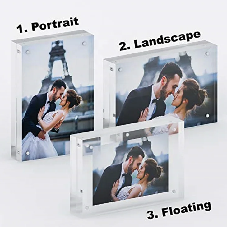 Оптовая продажа Магнитная акриловая фоторамка 4x6/фоторамки для свадебного