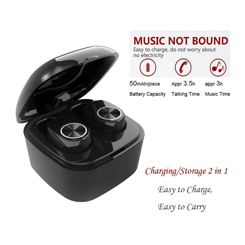 High Quality Wireless Earphone, Tws in ear Headphone With Charging Box Microphone V5.0 Wireless Earbuds