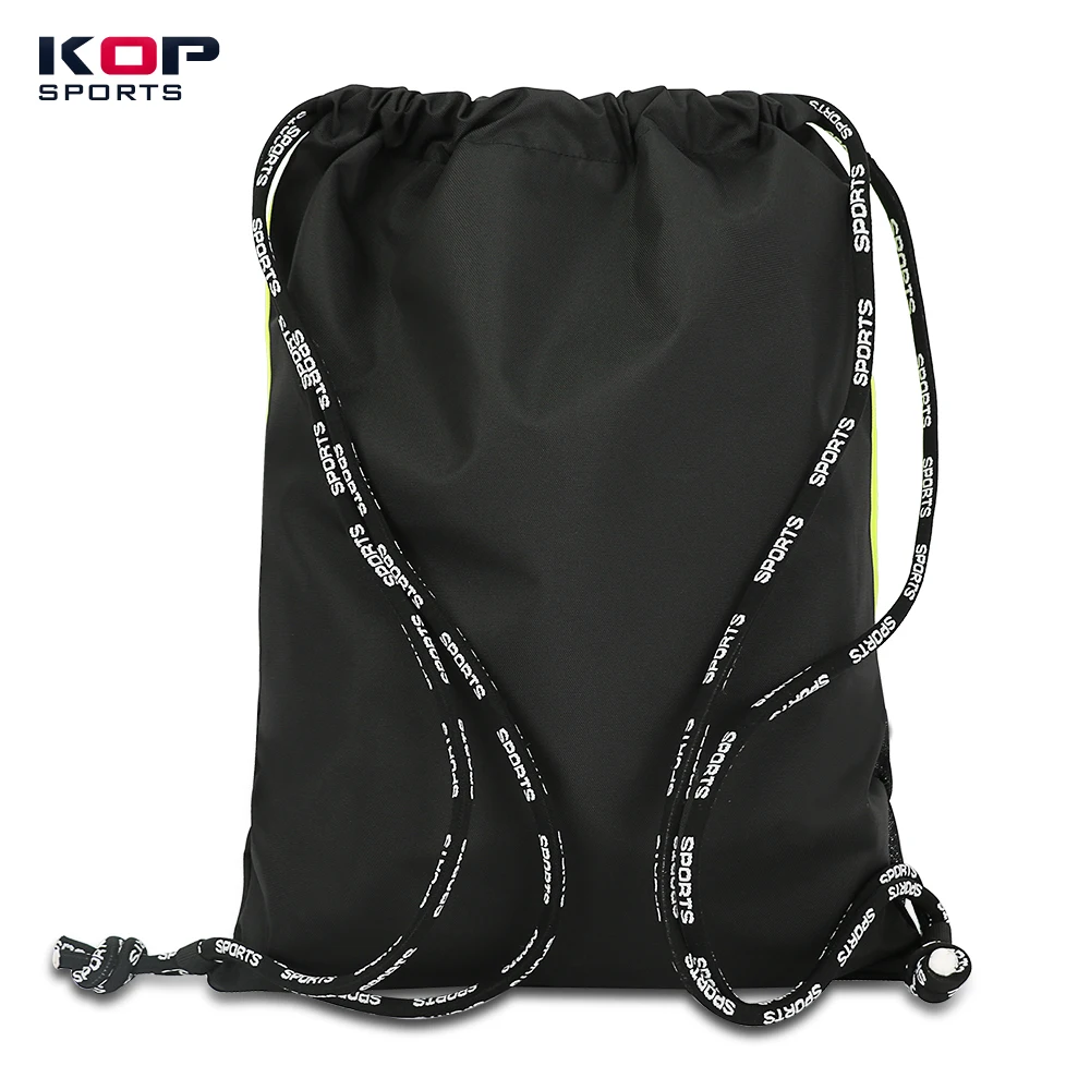 Kopbags Custom Logo Unisex Drawstring Bag Fashionable Plain Sport Gym Sack Pack with Nylon Lining Waterproof for Outdoor Usage