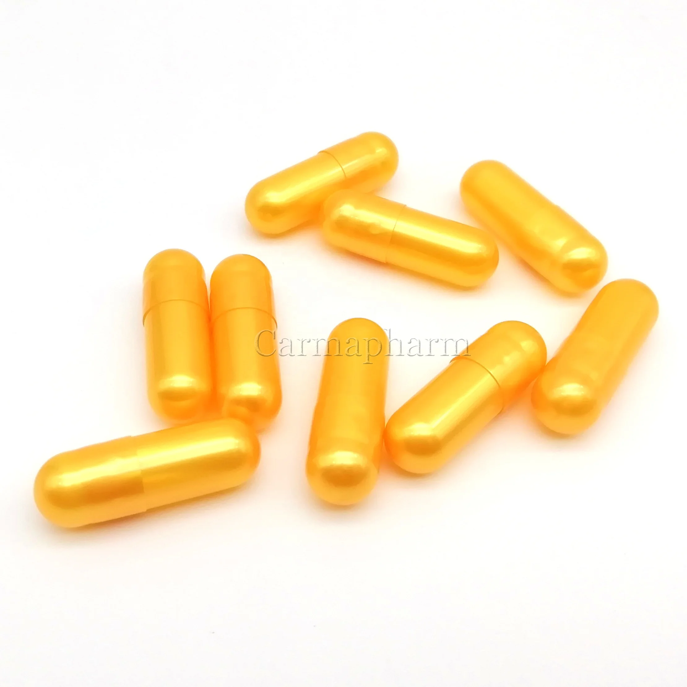 Metallic Shinning Red Color Golden Empty Gelatin Metalized Capsules