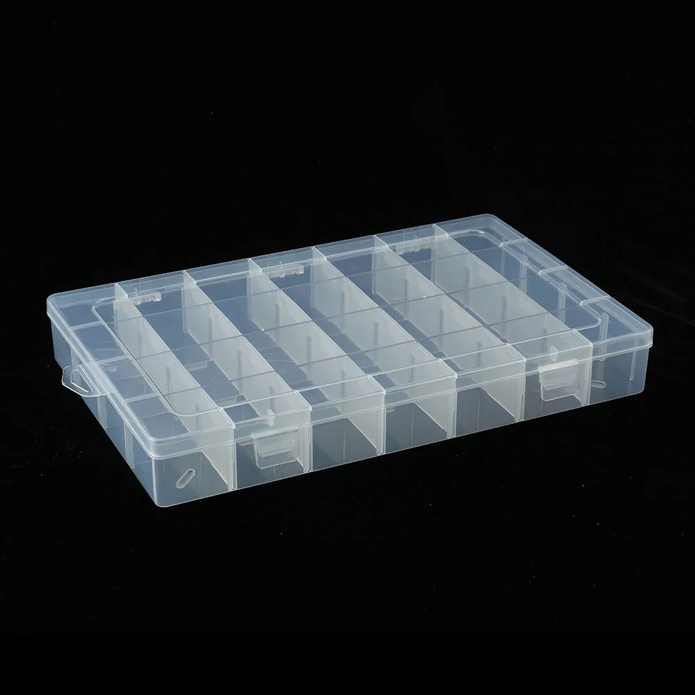 Plastic Lego Storage Box 24 Grid Movable Tool Parts And Partition Jewelry Storage Case Transparent Storage Boxes & Bins
