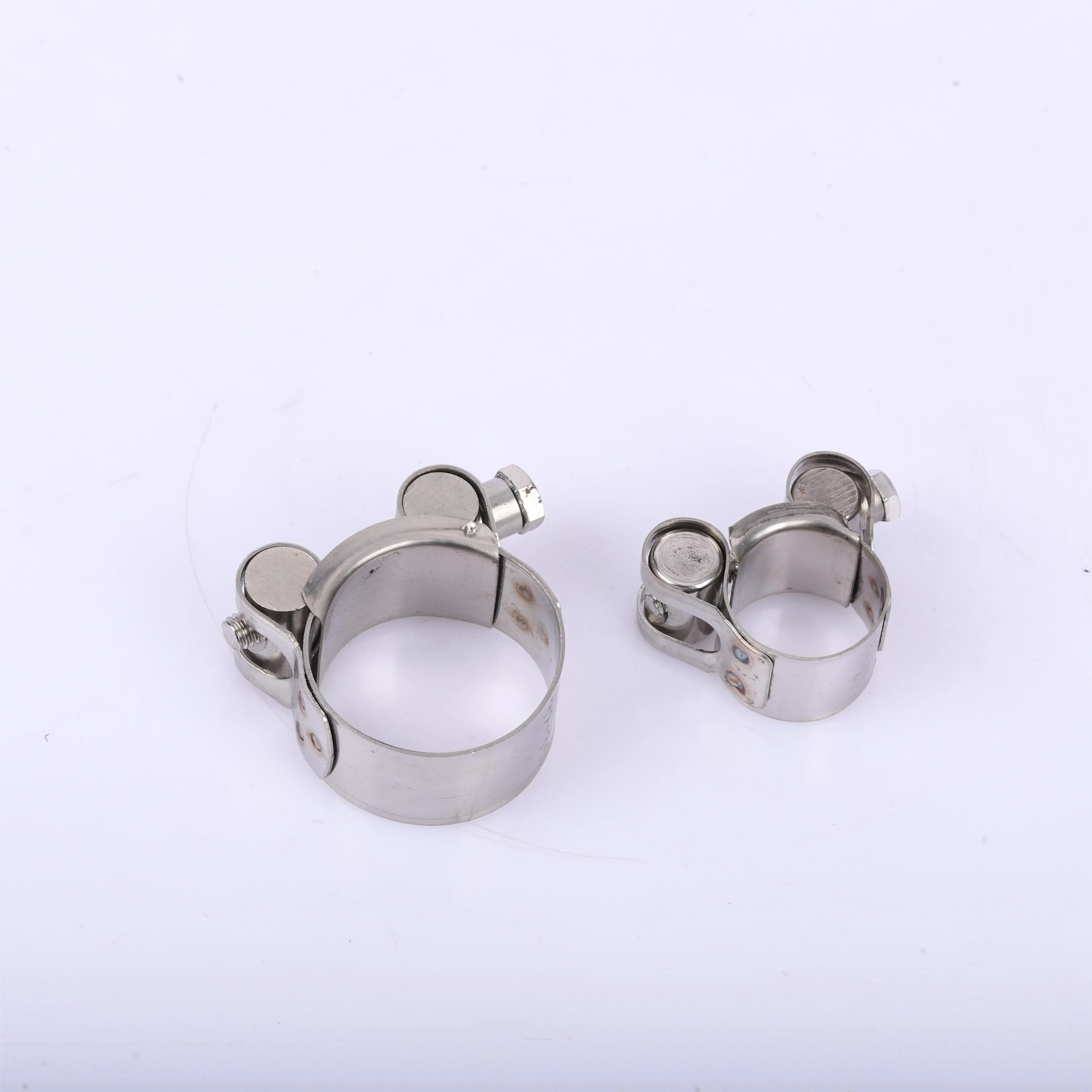Stainless Steel 201 304 316 adjustable heavy duty strong hose clamp bolt clamps throat hoop robust pipe clamp