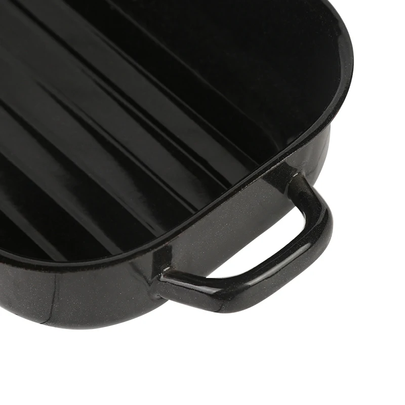 Wholesale black square enamel baking pan custom made baking tray for oven