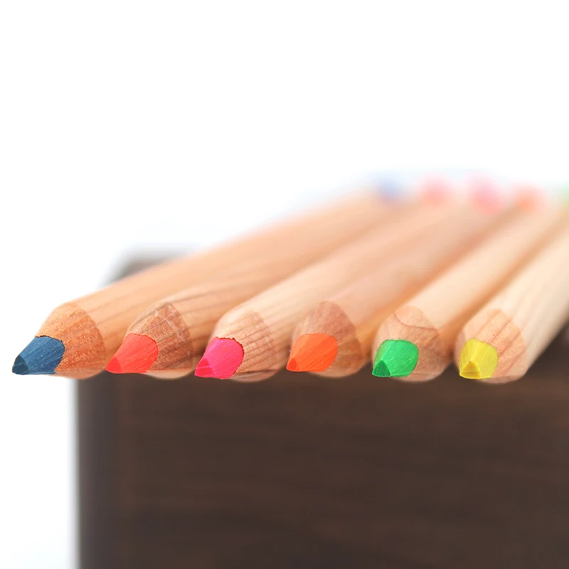 High Quality Hexagonal Colored Pencils Set Big Jumbo Cedar Wood Colour Pencils Wholesale