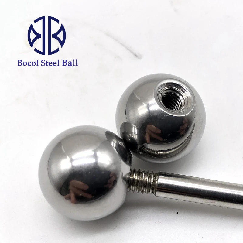 
high quality solid stainless steel ball with thread hole 