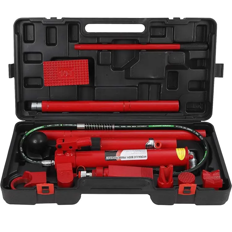 Auto Shop Portable 10 T Porta Power Hydraulic Jack Body Frame Repair Kit